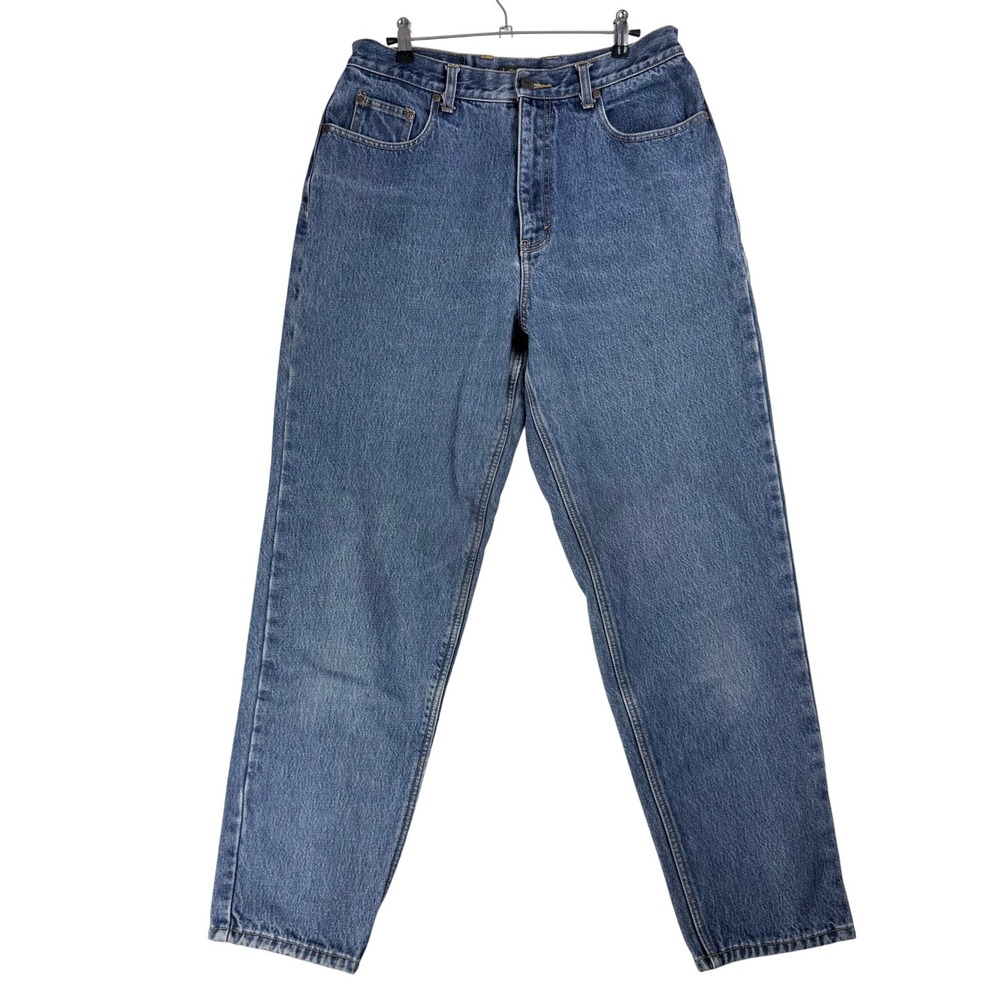 Vintage Eddie Bauer Flannel Lined Jeans Women 14 Blue Denim Plaid Gorpcore Cabin